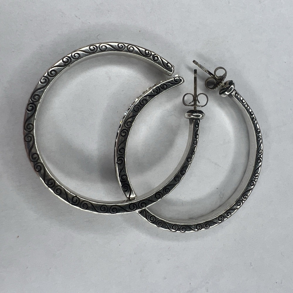 Brighton SECRET OF‎ LOVE Post Hoop Earrings J16302 1.5"